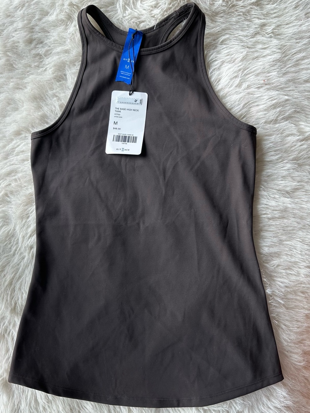 Kit and Ace Brown High Neck The Base high Neck Tank Top Medium fitted